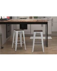 DHP Fusion Backless Bar Stool, White