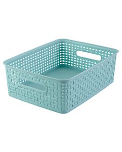 See Jane Work Plastic Weave Bin, Medium Size, Blue