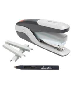 Swingline Quick Touch Full-Strip Stapler, Black/Silver