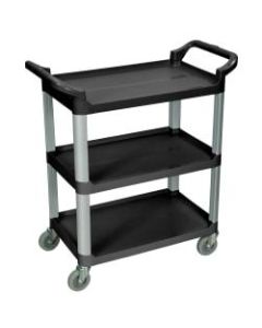 Luxor 3-Shelf Serving Cart, 36 3/4inH x 33 1/2inW x 16 3/4inD, Black