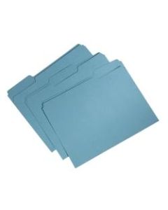SKILCRAFT Single-Ply Top File Folders, 100% Recycled, Blue, Box Of 100 (AbilityOne 7530-01-566-4131)