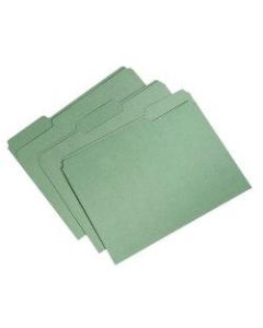 SKILCRAFT Single-Ply Top File Folders, 100% Recycled, Green, Box Of 100 (AbilityOne 7530-01-566-4132)