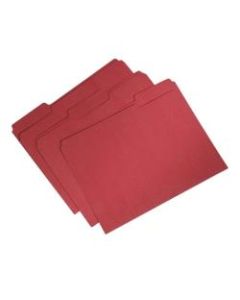 SKILCRAFT Single-Ply Top File Folders, 100% Recycled, Red, Box Of 100 (AbilityOne 7530-01-566-4134)