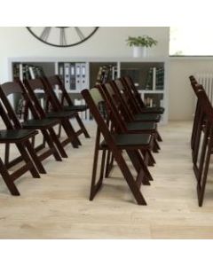 Flash Furniture HERCULES Wood Folding Chair With Vinyl Seat, Mahogany