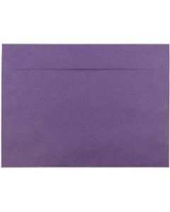 JAM Paper Booklet Envelopes, 9in x 12in, Gummed Seal, Dark Purple, Pack Of 25