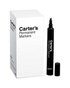 Avery Carters Chisel-Tip Permanent Markers, Large, Black, Box Of 12