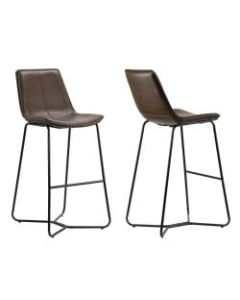 Glamour Home Amery Bar Stools, Brown, Set Of 2 Stools