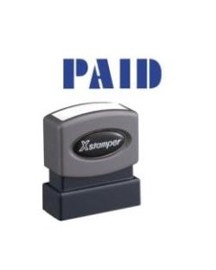 Xstamper Blue PAID Title Stamp - Message Stamp - "PAID" - 0.50in Impression Width x 1.62in Impression Length - 100000 Impression(s) - Blue - Recycled - 1 Each