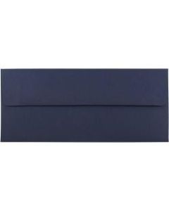 JAM Paper Booklet Envelopes, #10, Gummed Seal, Navy Blue, Pack Of 25