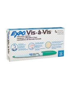 EXPO Vis-?-Vis Wet-Erase Fine-Tip Markers, Green, Box Of 12