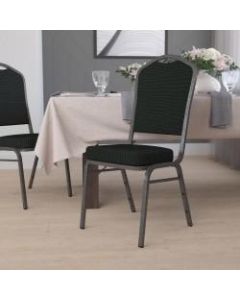 Flash Furniture HERCULES Fabric Crown-Back Stacking Banquet Chair, Black Dot/Silver