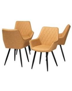 Baxton Studio Astrid Dining Chairs, Tan/Black, Set Of 4 Chairs