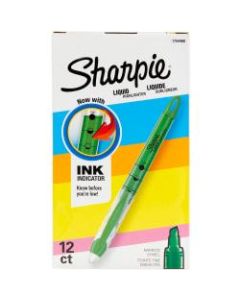 Sharpie Accent Liquid Pen-Style Highlighters, Fluorescent Green, Box Of 12