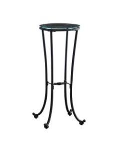 Monarch Specialties Round Plant Accent Table, Clear/Black