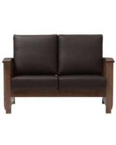 Baxton Studio Alina Loveseat, Dark Brown/Dark Walnut