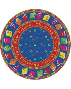 Flagship Carpets Circle Time Books Rug, Round, 12ft, Bright