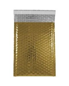 JAM Paper Open-End Metallic Bubble Envelopes, 6 3/8in x 9 1/2in x 1/2in, Gold, Pack Of 12