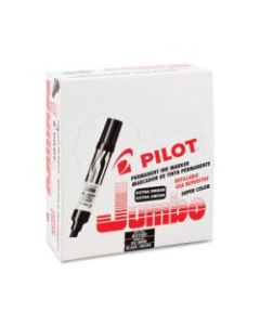 Pilot Jumbo Chisel Felt-Tip Permanent Marker, Black Ink, Black/White Barrel