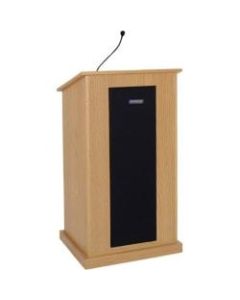 AmpliVox SW470 - Wireless Chancellor Lectern - 45in Height x 24in Width x 21in Depth - Walnut - Solid Wood Veneer