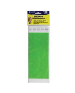 C-Line DuPont Tyvek Security Wristbands, 3/4in x 10in, Green, 100 Wristbands Per Pack, Set Of 2 Packs