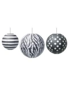 Teachers Created Resources Paper Lanterns, Big, Bold Black And White, Pack Of 3