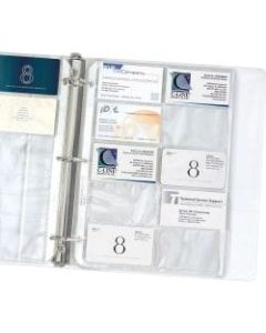 C-Line Business Card Holders Without Tabs, 8 1/8in x 11 1/4in, 3-Hole Punched, Pack Of 10