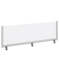 Bush Business Furniture Frosted Desk Top Side Privacy Screen, 17 3/4inH x 28 13/16inW x 1 3/16inD, White/Silver, Standard Delivery