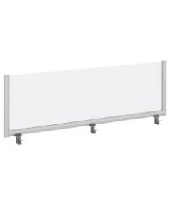 Bush Business Furniture Frosted Desk Top Side Privacy Screen, 17 3/4inH x 28 13/16inW x 1 3/16inD, White/Silver, Standard Delivery