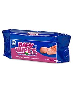 Royal Paper Baby Wipes Refills, White, 80 Wipes Per Pack, Case Of 12 Packs