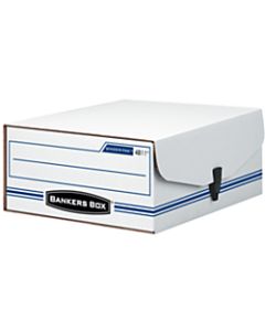 Bankers Box Liberty Binder Pak Storage Box, 4 3/4in x 9 3/4in x 11 7/8in, 35% Recycled, White/Blue