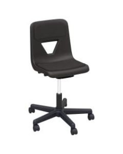 Lorell Classroom Adjustable-Height Padded Mobile Task Chair, Black