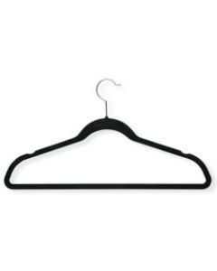 Honey-Can-Do Velvet-Touch Suit Hangers, 9 1/2inH x 1/4inW x 17 3/4inD, Black, Pack Of 50