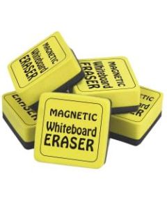 The Pencil Grip Magnetic Whiteboard Eraser, 2in x 2in, Yellow, 12 Per Pack, Set Of 2 Packs