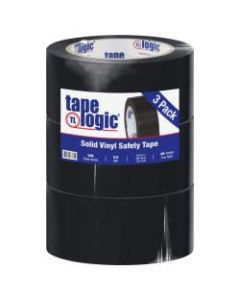 BOX Packaging Solid Vinyl Safety Tape, 3in Core, 2in x 36 Yd., Black, Case Of 3
