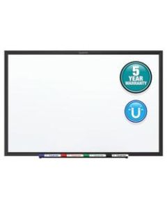 Quartet Classic Magnetic Dry-Erase Whiteboard, 24in x 18in, Aluminum Frame With Black Finish