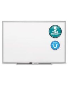 Quartet Classic Magnetic Dry-Erase Whiteboard, 24in x 36in, Aluminum Frame With Silver Finish