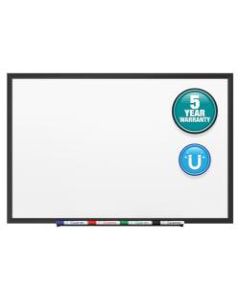 Quartet Classic Magnetic Dry-Erase Whiteboard, 24in x 36in, Aluminum Frame With Black Finish