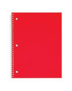 Just Basics Poly Spiral Notebook, 8 1/2in x 10 1/2in, College Ruled, 70 Sheets, Red