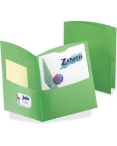 TOPS Contour Letter Recycled Pocket Folder - 8 1/2in x 11in - 100 Sheet Capacity - 2 Pocket(s) - Embossed Paper, Stock - Green - 100% - 25 / Box