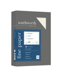 Southworth 25% Cotton Business Paper, 8 1/2in x 11in, 24 Lb, Natural, Box Of 500