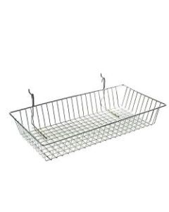 Azar Displays Chrome Wire Baskets, Medium Size, Silver, Pack Of 2