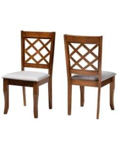 Baxton Studio Verner Dining Chairs, Gray/Walnut Brown, Set Of 2 Dining Chairs