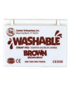 Center Enterprise Washable Stamp Pads, 2 1/4in x 3 3/4in, Brown, Pack Of 6