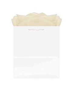 Amscan Glossy Medium Gift Bags, 9-1/2inH x 7-3/4inW x 4-1/2inD, White, Pack Of 10 Bags
