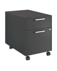 HON Fuse Collection 23-1/4inD 2-Drawer Letter-Size Metal Mobile Vertical Box/File Pedestal, Charcoal