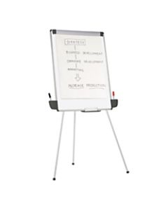 Office Depot Brand Tripod Non-Magnetic Dry-Erase Whiteboard Easel, 29 3/8in x 44in, Metal Frame With Gray Finish