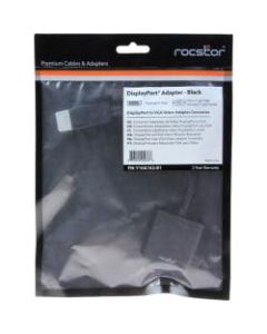 Rocstor DisplayPort to VGA Video Adapter Converter - Cable Length: 5.9in - 5.90in DisplayPort/VGA Video Cable for Video Device, Desktop Computer, Notebook, Projector, Monitor, HDTV - First End: 1 x DisplayPort Male Video - Second End: 1 x HD-15 Female VGA