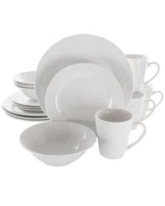 Elama Marshall 16-Piece Porcelain Dinnerware Set, White