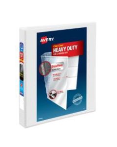 Avery Nonstick Heavy-Duty View 3-Ring Binder With EZ-Turn Rings, 1in D-Rings, 45% Recycled, White