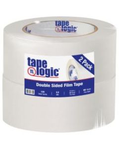 Tape Logic Double-Sided Film Tape, 3in Core, 2in x 180ft, White, Pack Of 2